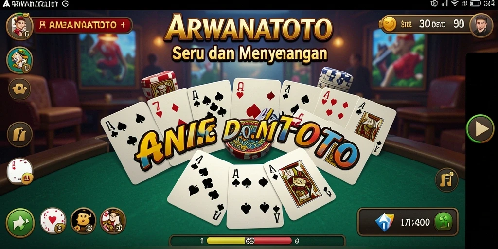 Screenshot utama ARWANATOTO menampilkan gameplay Domino yang seru.