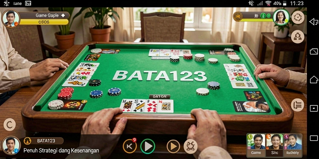 Tampilan gameplay Gaple yang seru dan interaktif di BATA123.