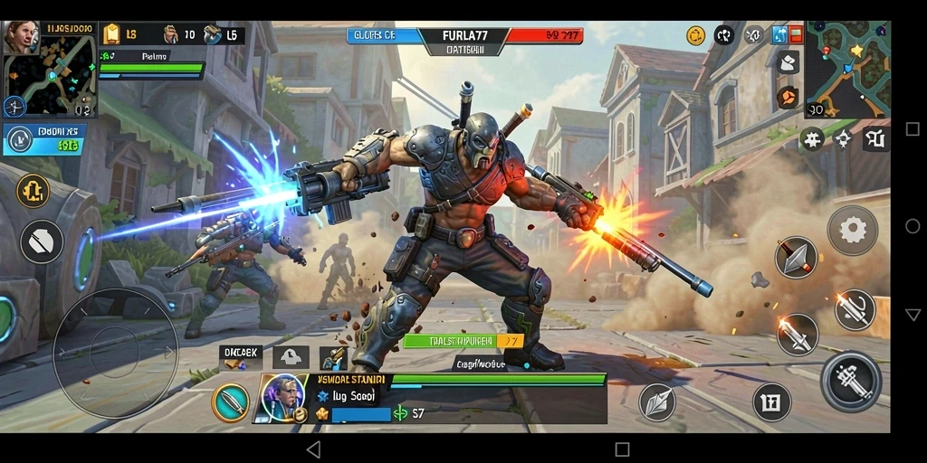 Tampilan dinamis gameplay menyerbu dalam FURLA77 yang menegangkan.