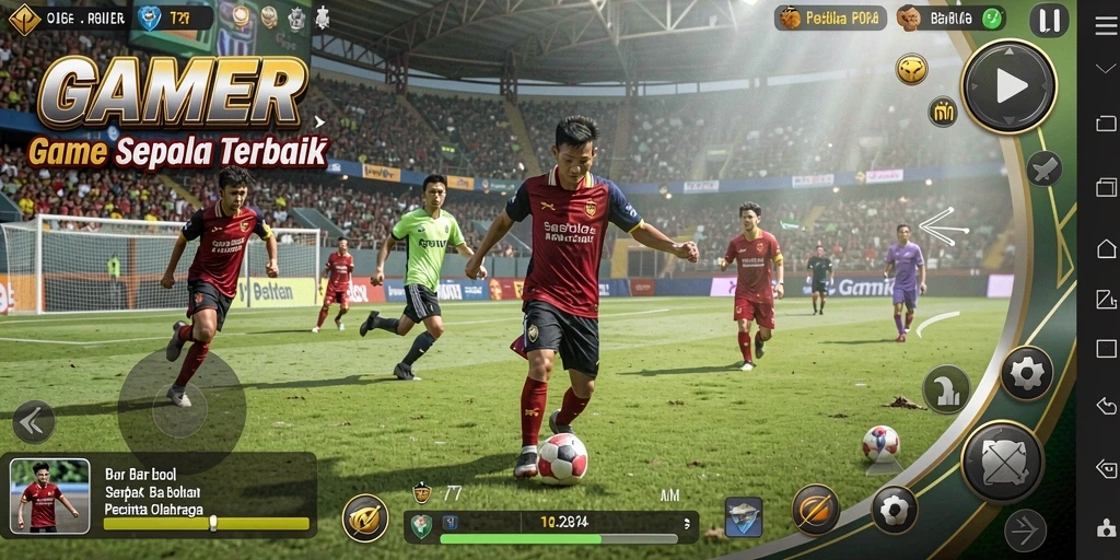 Tampilkan aksi seru dalam permainan sepak bola GAMERP.