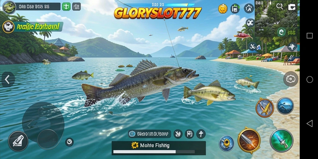 Tampilan gameplay memancing yang memukau dalam GLORYSLOT777.