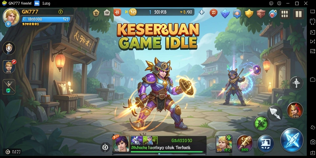 Screenshot gameplay GN777 menampilkan karakter dalam aksi mengumpulkan sumber daya.