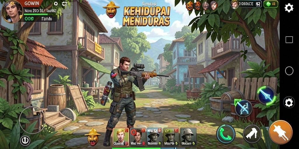 Tampilan gameplay GOWIN yang menakjubkan dengan karakter dan dunia hidup.