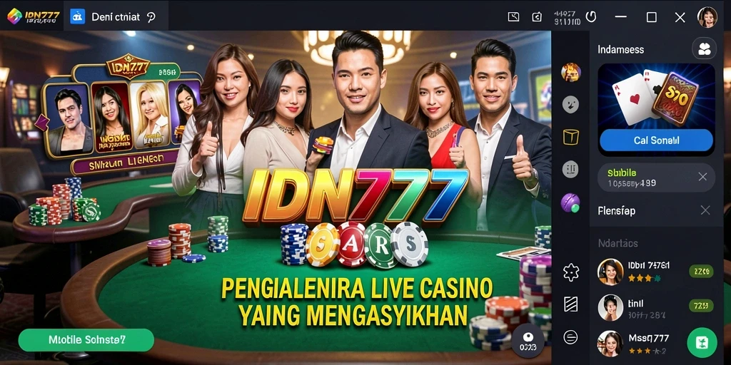 Tampilan permainan Live Casino yang seru dan interaktif di IDN777.