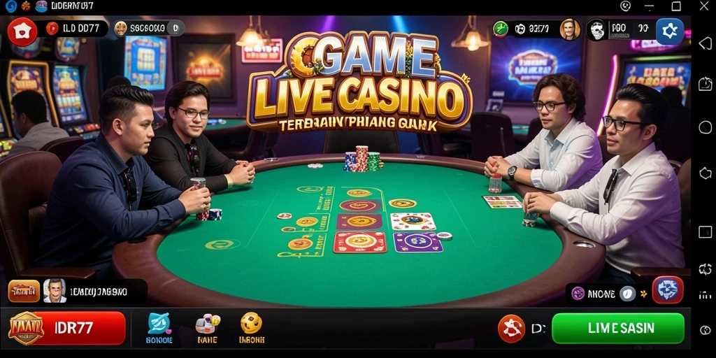 Tampilan gameplay seru di IDR77, menghadirkan keseruan Live Casino.