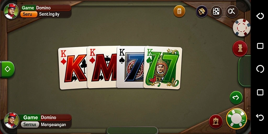 Tampilan gameplay KM777 menampilkan suasana seru dan kompetisi keluarga.