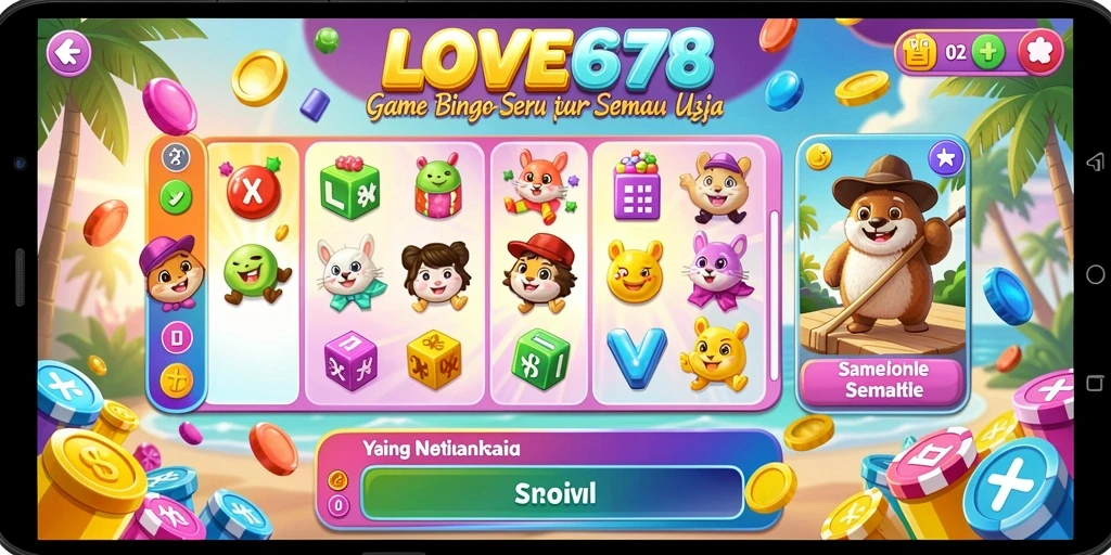 Tampilan gameplay Bingo seru di LOVE678 dengan grafis menarik.