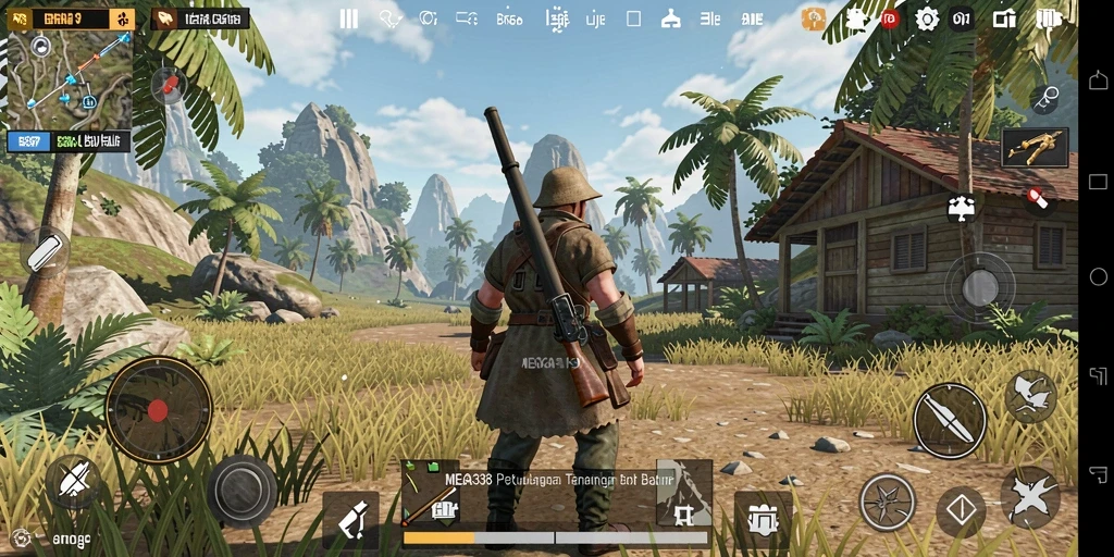 Tangkapan layar dari gameplay MEGA338 yang menampilkan petualangan Open World.