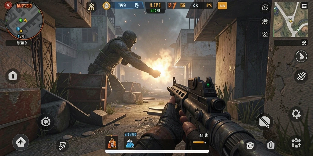 Screenshot menunjukkan karakter beraksi dalam pertempuran TPS yang mendebarkan.
