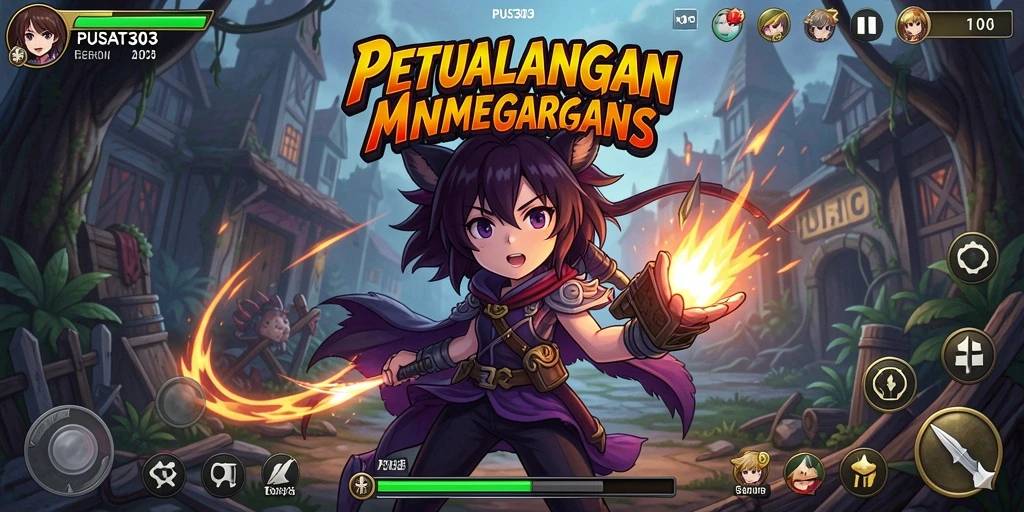 Tangkapan layar menunjukkan aksi gameplay seru dalam PUSAT303.