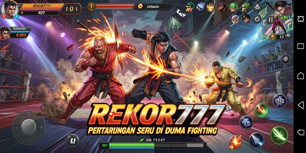 Tampilan gameplay REKOR777 yang mendebarkan dan penuh aksi pertarungan.