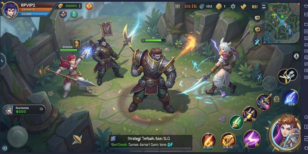 Screenshot RPVIP2 menampilkan pertempuran strategi yang intens.