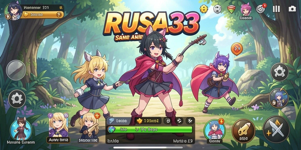 Tampilan gameplay RUSA33 yang menakjubkan di dunia anime.