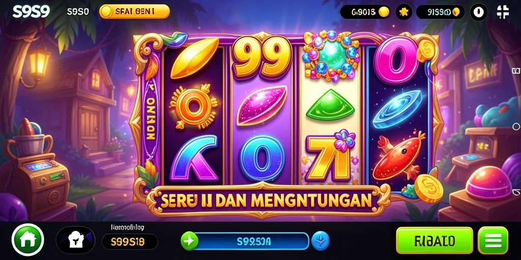 Tampilan gameplay S9S9 menunjukkan suasana slot yang menggembirakan.