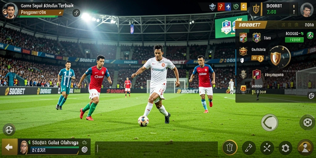 Screenshot SBOBET menampilkan momen seru sepak bola dalam aplikasi.