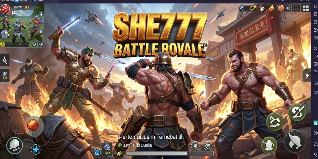 Tampilan gameplay SHE777 yang seru dan penuh aksi Battle Royale.