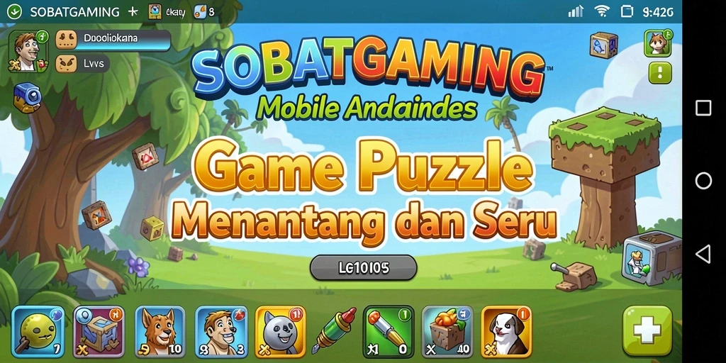 Tampilan permainan puzzle yang seru dan menantang di SOBATGAMING.