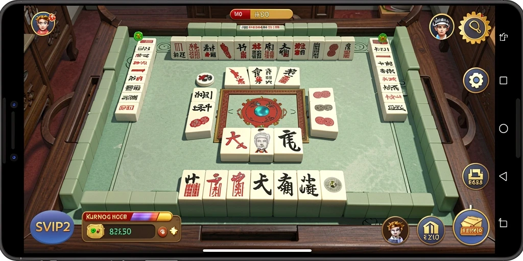Tampilan gameplay yang menegangkan dari SVIP2 saat menyusun ubin Mahjong.
