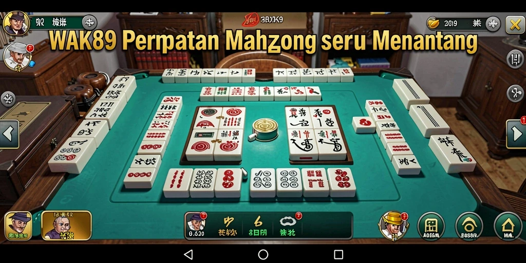 Tampilan gameplay WAK89 dengan ubin Mahjong yang berwarna-warni.