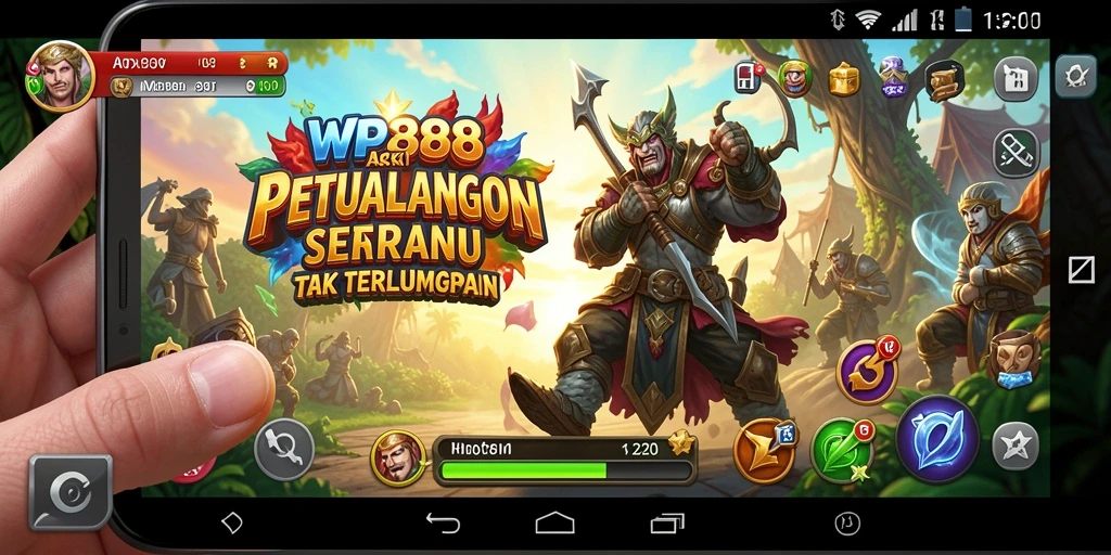 Tangkapan layar utama WP888 menampilkan aksi seru dalam permainan.